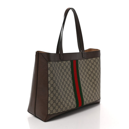 Gucci GG Supreme Monogram Web Ophidia Tote Brown 4 of 10