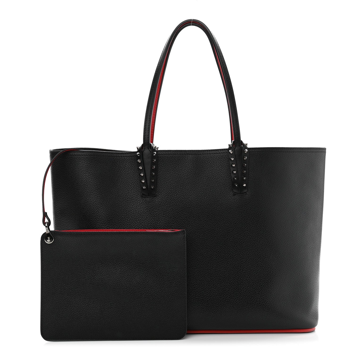 Christian Louboutin Calfskin Spikes East West Cabata Tote Black 1 of 10