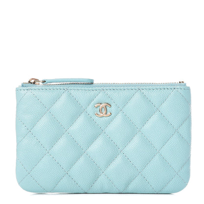 Chanel Caviar Quilted Small Cosmetic Case Light Blue 1 of 8