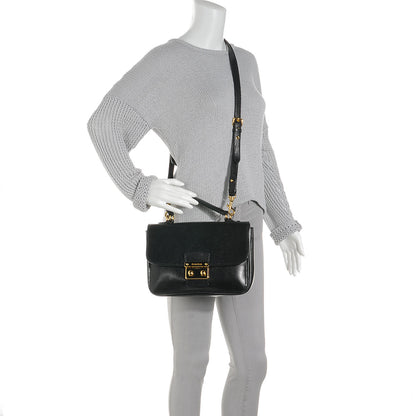 Miu Miu Leather Madras Shoulder Bag Nero Black 2 of 8