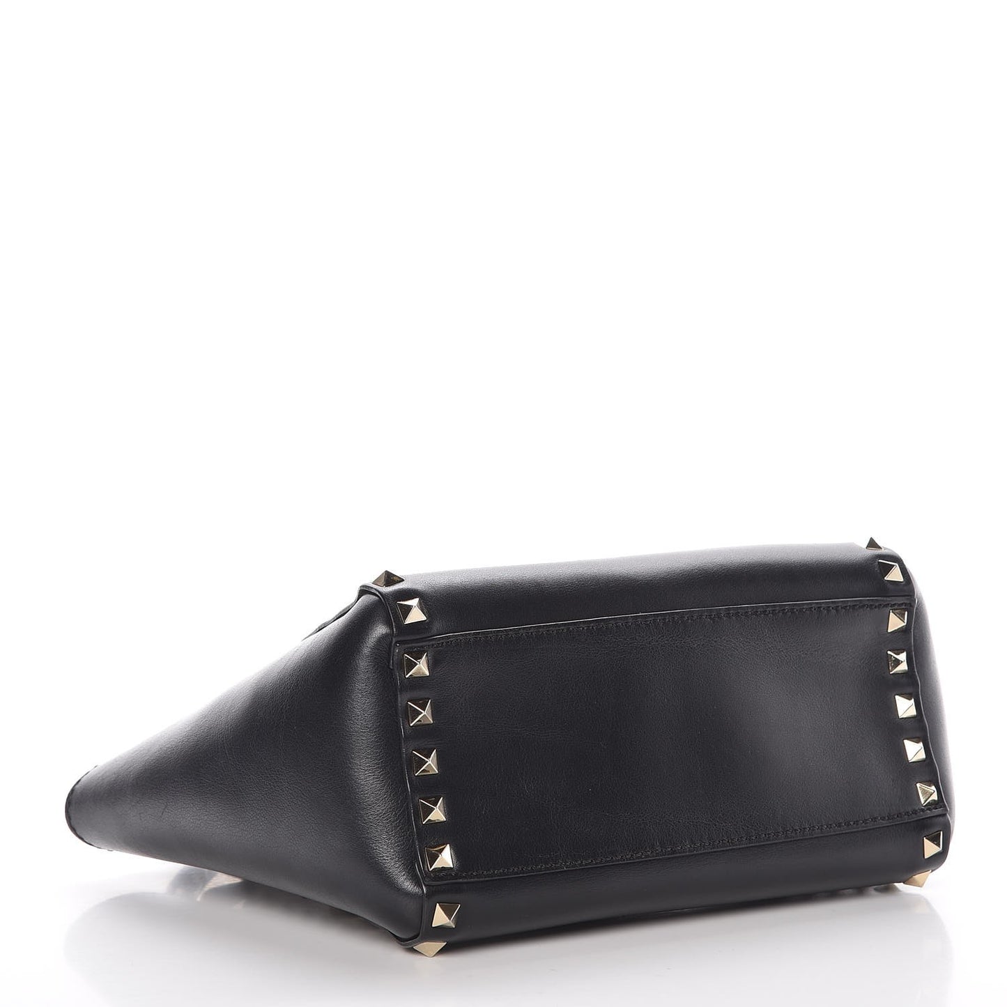 Vitello Mini Rockstud Double Handle Tote Black