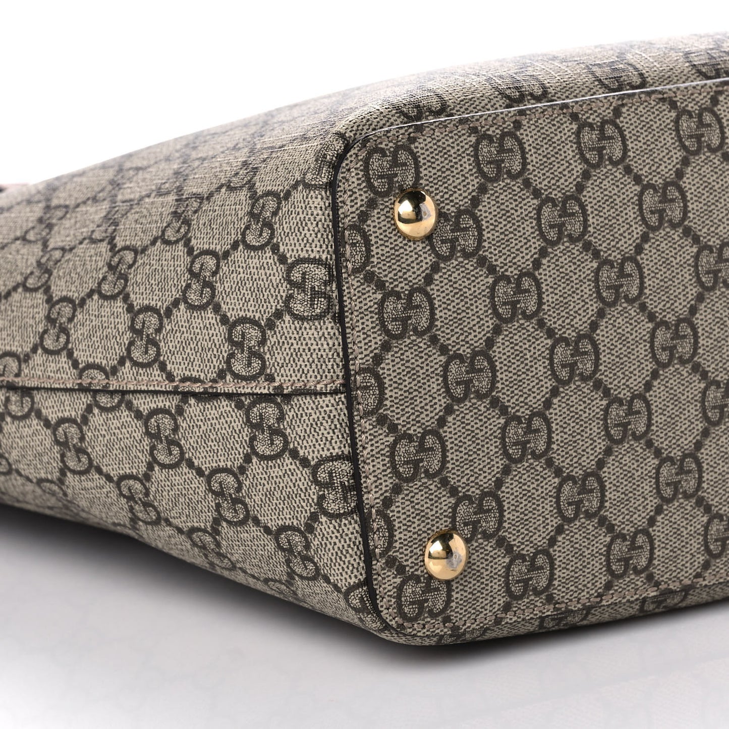 GG Supreme Monogram Medium Zippered Bucket Tote Beige Tuscany