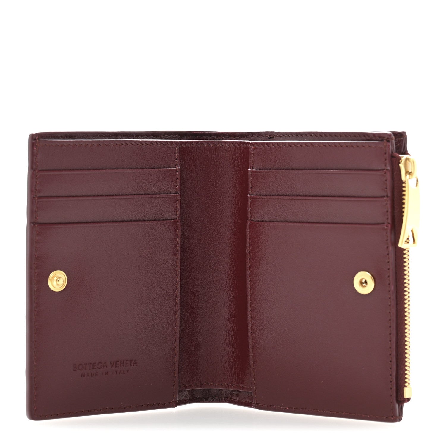 Bottega Veneta Nappa Intrecciato Small Bi-Fold Zip Wallet Barolo 5 of 10