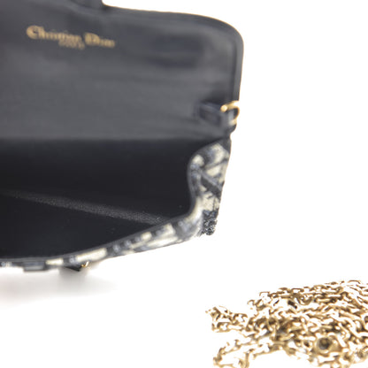 Christian Dior Oblique Nano Saddle Chain Pouch Blue 5 of 10
