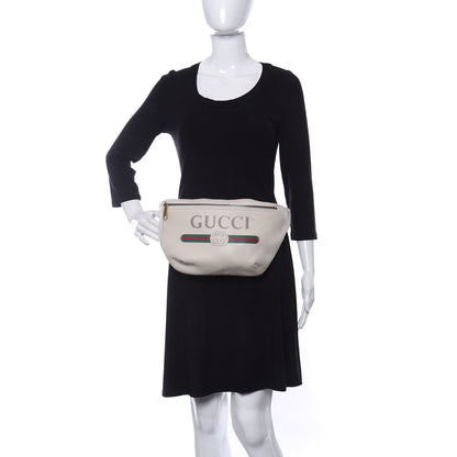 Gucci Grained Calfskin Logo Belt Bag White 2 of 9