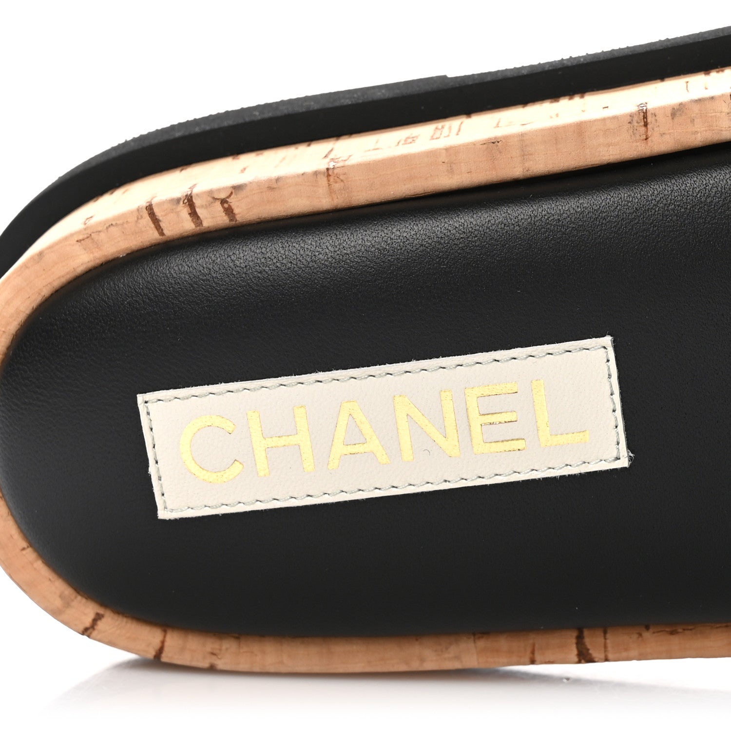 Chanel Fabric Pearl Cork CC Slip On Sandals 40 Black 8 of 9