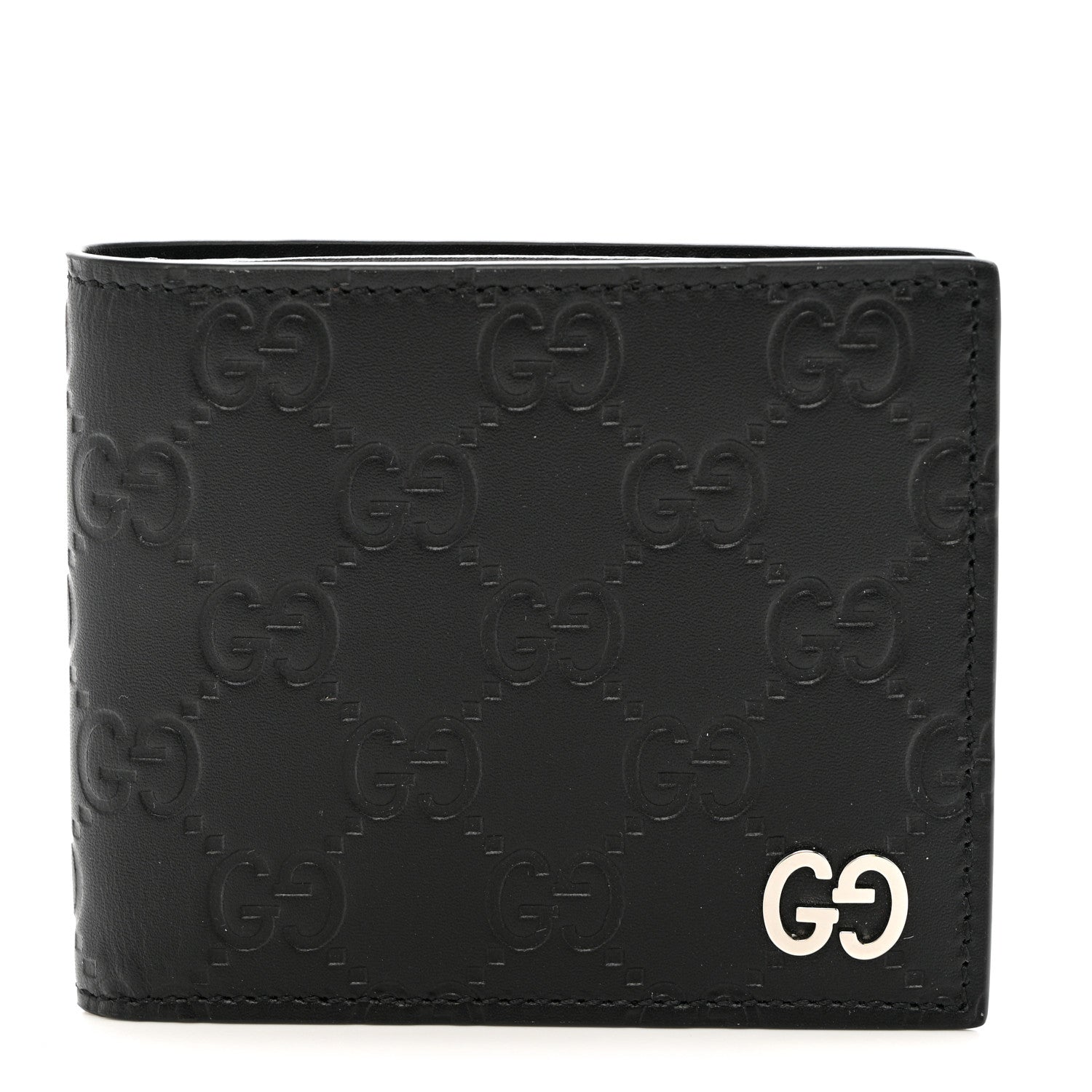 Gucci Guccissima Signature Dorian Bi-Fold Wallet Black 1 of 7