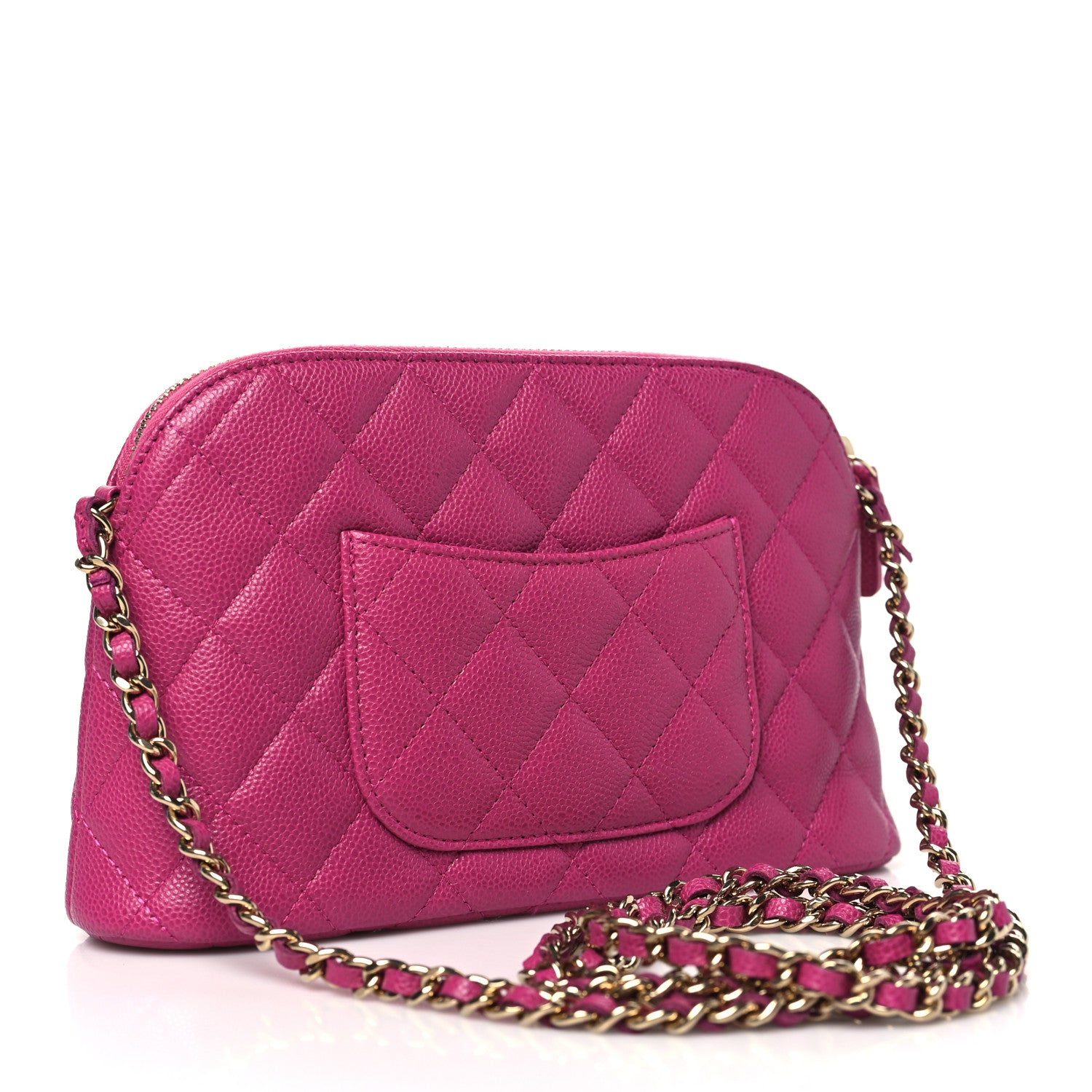 Chanel Caviar Quilted Classic Clutch With Chain Fuchsia 3 of 11