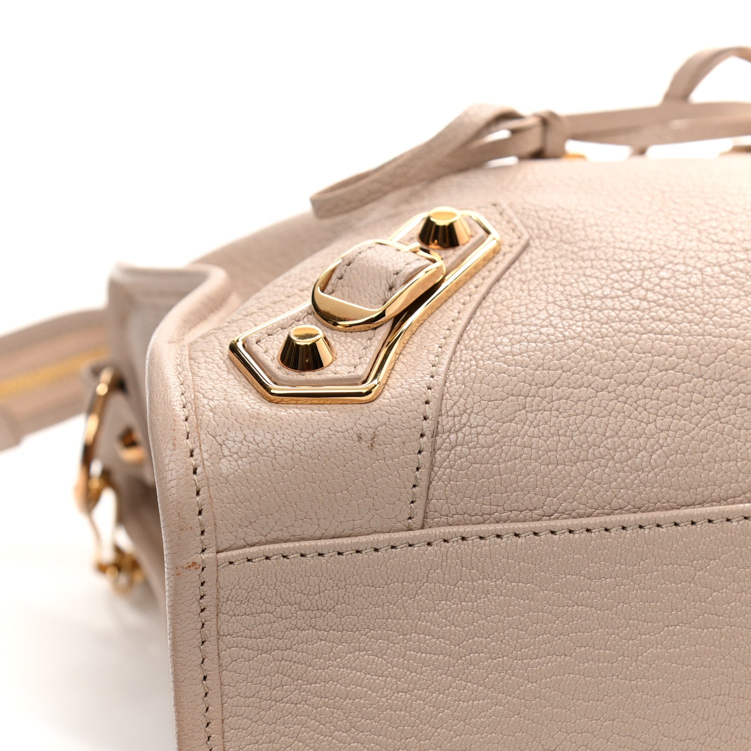 Balenciaga Chevre Gold Hardware Metallic Edge City Beige Praline 13 of 14