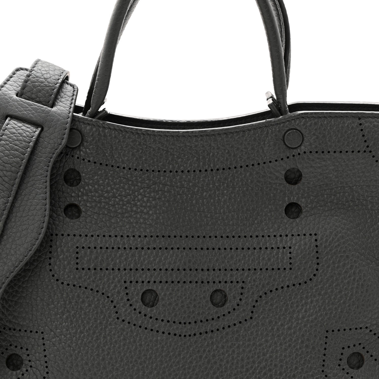Balenciaga Veau Soyeux Perforated Blackout Hardware S City Gris Fossile 9 of 12