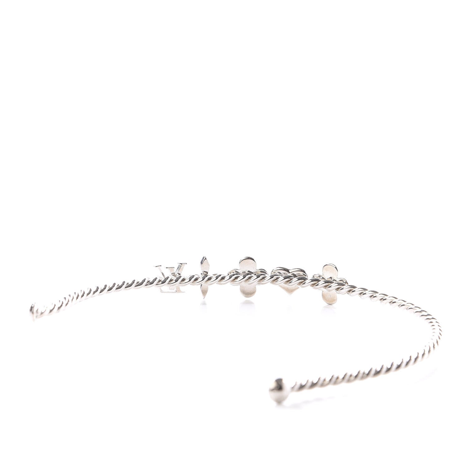 Louis Vuitton Brass Enamel Monogram Sweet Headband Silver 3 of 3