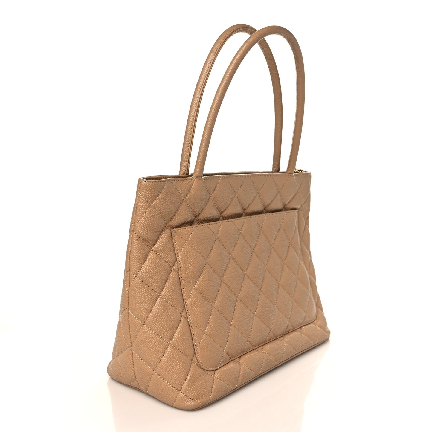 Caviar Quilted Medallion Tote Beige