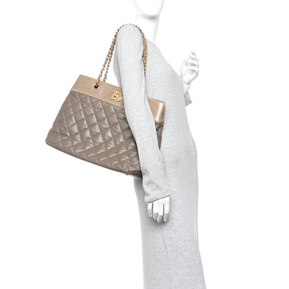 Chanel Calfskin Quilted Large Soft Elegance Tote Brown 2 of 11