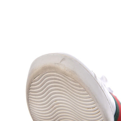 Gucci Calfskin Ayers Bee Embroidered Womens Ace Sneakers 37 White Green 16 of 23
