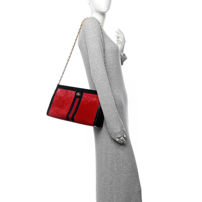 Gucci Suede Patent Web Medium Ophidia Chain Shoulder Bag Hibiscus Red Black 3 of 10