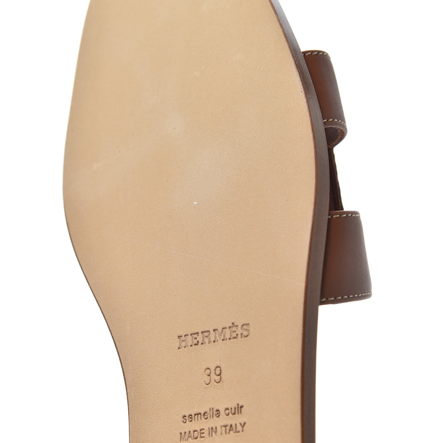 Hermes Box Calfskin Oran Sandals 39 Gold 13 of 14