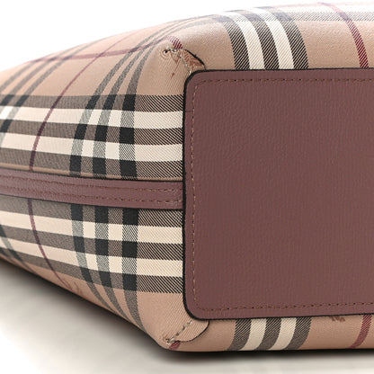 Burberry Grainy Calfskin Haymarket Check Medium Reversible Tote Light Elderberry 10 of 11