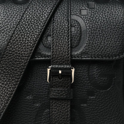 Gucci Piuma Calfskin Jumbo GG Embossed Small Messenger Bag Black 8 of 10