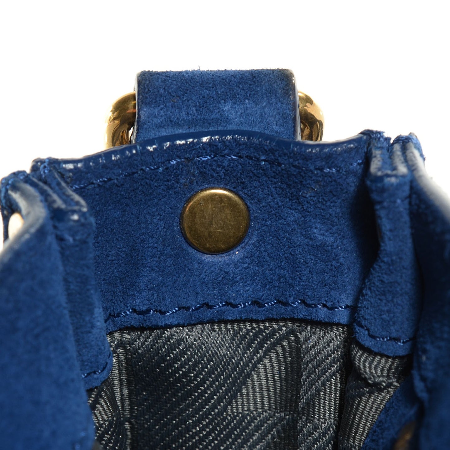 Suede Fringed PS1 Crossbody Pouch Cadet Blue