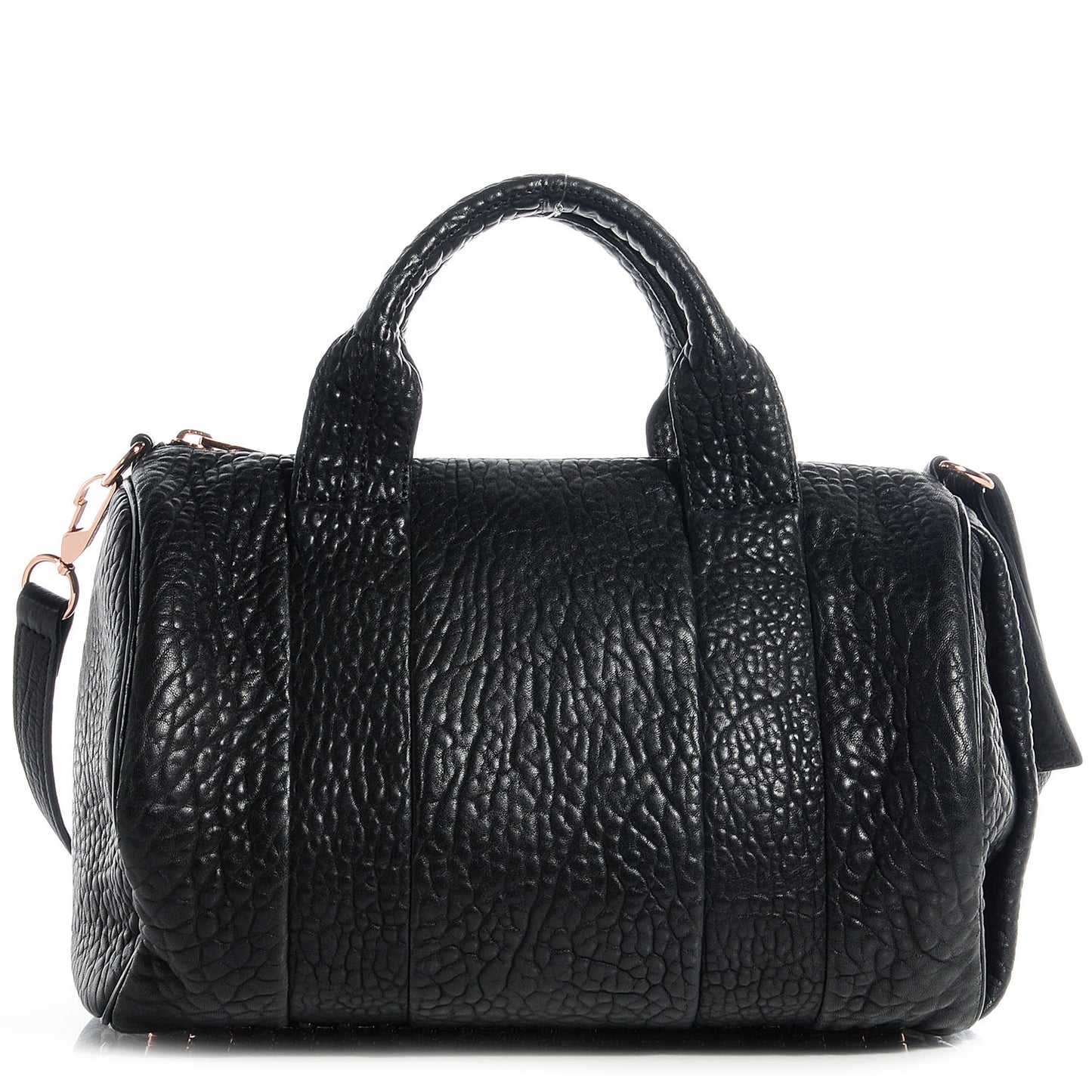 Pebbled Lambskin Rocco Black w Rose Gold Hardware