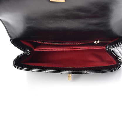 Chanel Calfskin Chevron Quilted Mini Coco Handle Flap Black 5 of 7