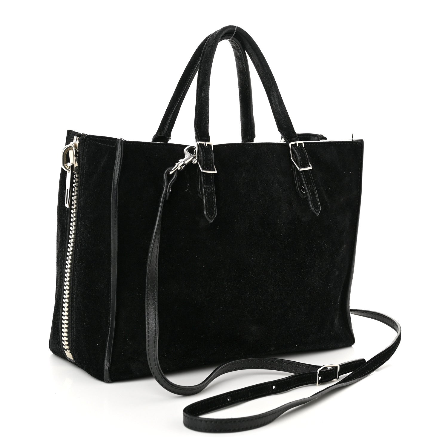 Balenciaga Baby Daim Suede Plate Hardware Papier A6 Zip Around Tote Black 3 of 12