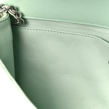 Chanel Patent Quilted Clutch With Chain Flap Light Green 13 of 14