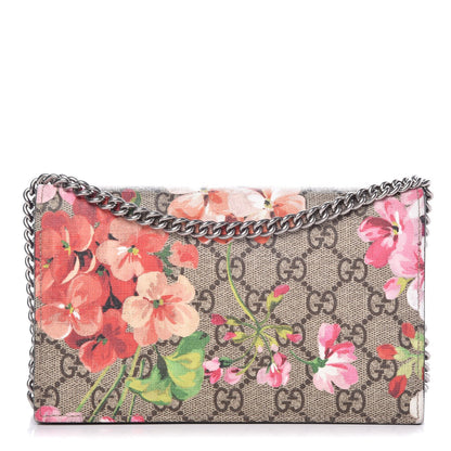 Gucci GG Supreme Monogram Blooms Chain Wallet Beige Multicolor Dry Rose 1 of 7