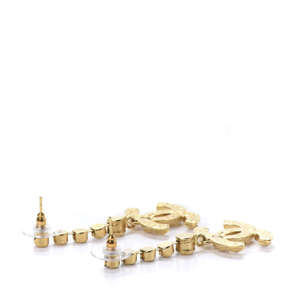 Chanel CC Crystal Drop Earrings Gold 3 of 5