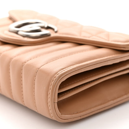 Gucci Calfskin Matelasse Aria GG Marmont Chain Wallet Camelia 9 of 9