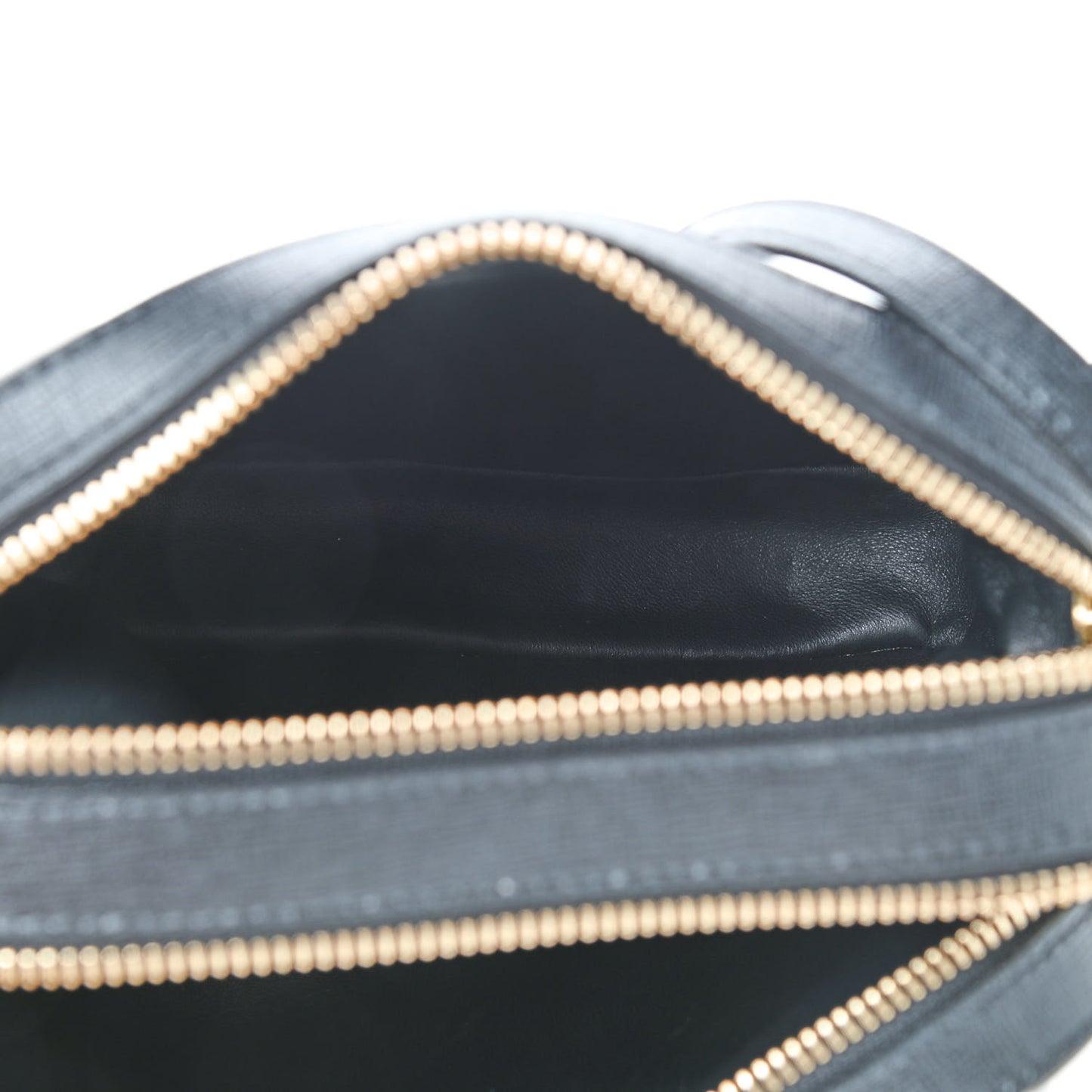 Saffiano Double Zip Crossbody Black