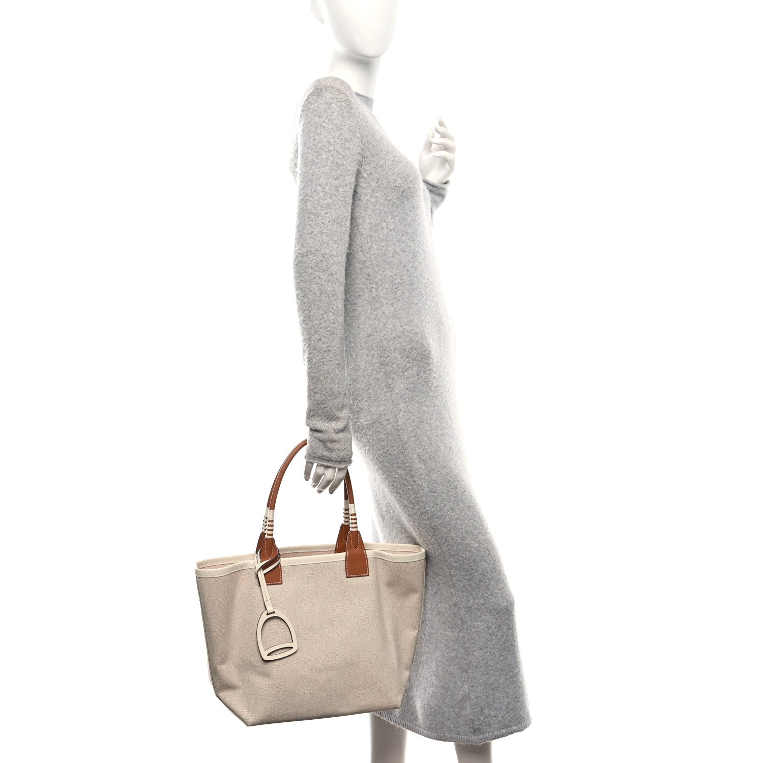 Hermes Military Toile Canvas Swift Steeple 28 Bag Ecru Gold 2 of 11
