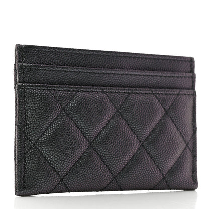 Chanel Iridescent Caviar Quilted Card Holder Black 3 of 8