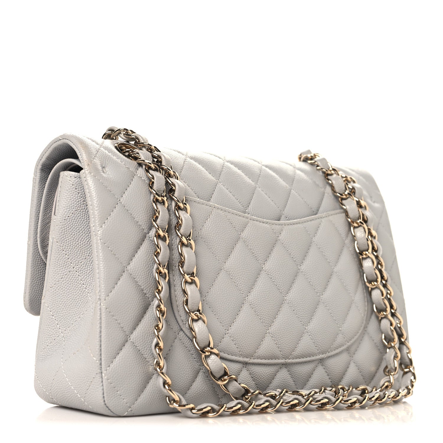 Chanel Caviar Quilted Medium Double Flap Grey 3 of 10