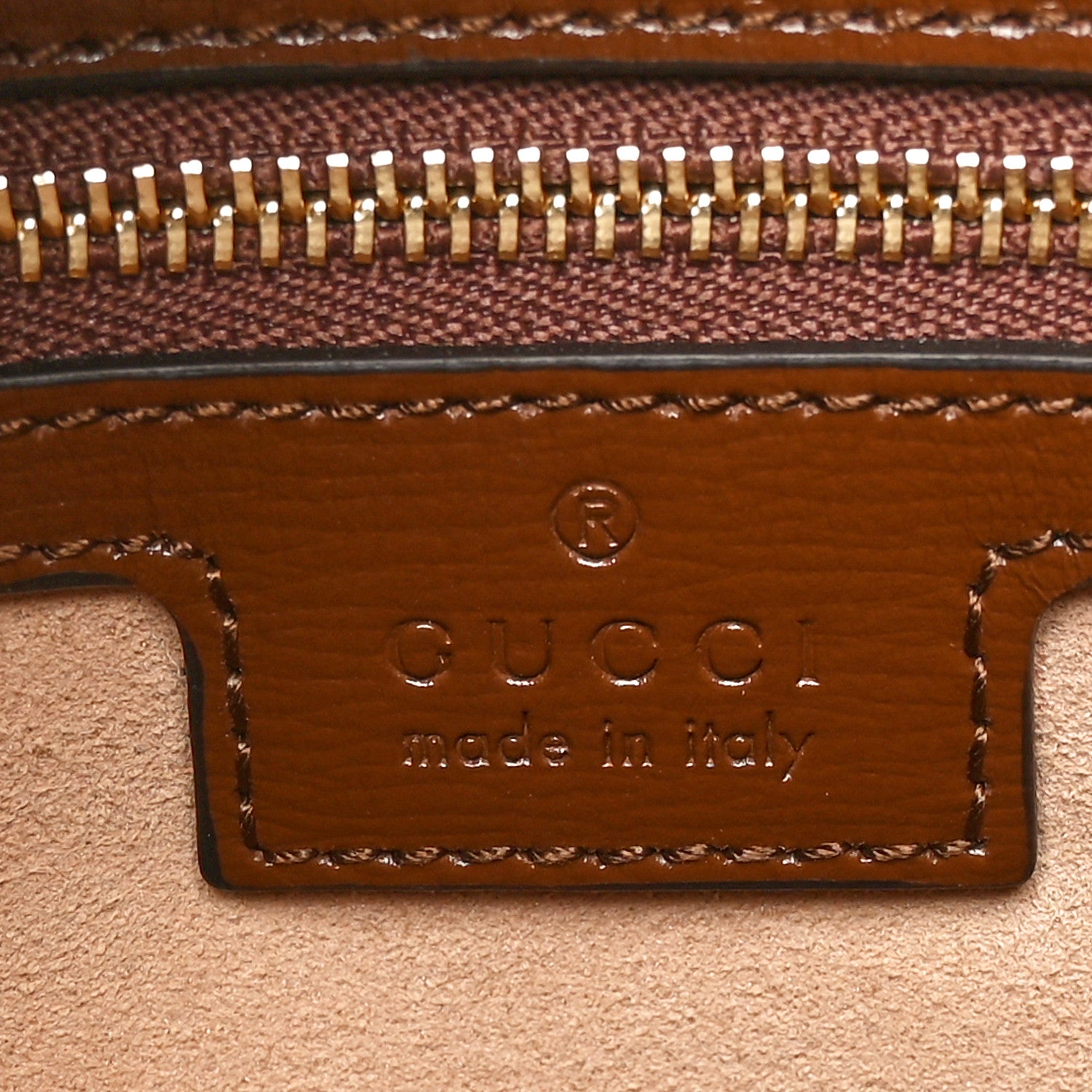 Gucci GG Supreme Monogram Azalea Calfskin Web Medium Jackie 1961 Tote Beige Ebony Brown Sugar 6 of 9