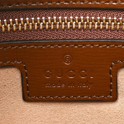 Gucci GG Supreme Monogram Azalea Calfskin Web Medium Jackie 1961 Tote Beige Ebony Brown Sugar 6 of 9