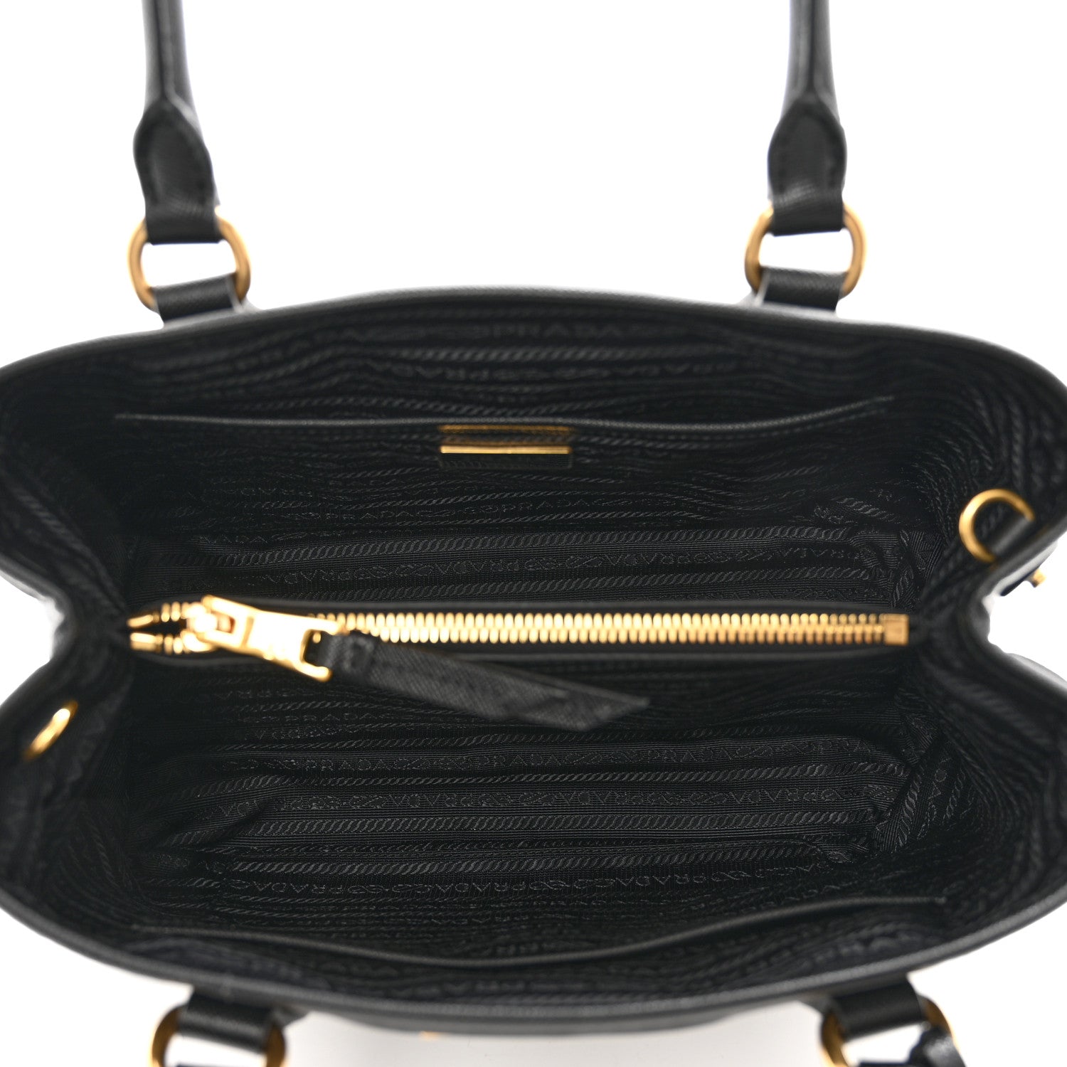 Prada Tessuto Nylon Saffiano Small Tote Black 6 of 9