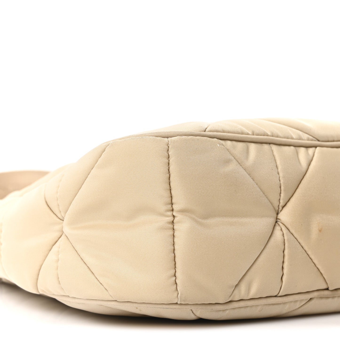 Re-Nylon Triangle Quilted Padded Patchwork System Shoulder Bag Deserto