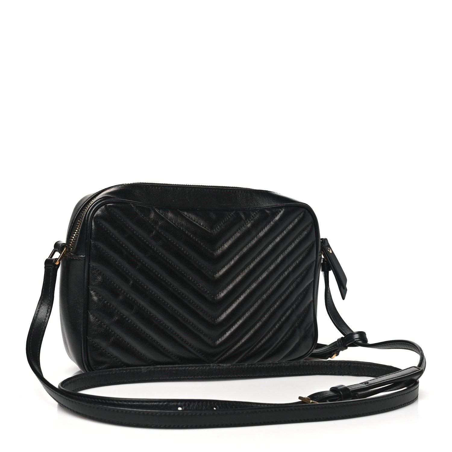 Saint Laurent Calfskin Matelasse Monogram Lou Camera Bag Black 3 of 13