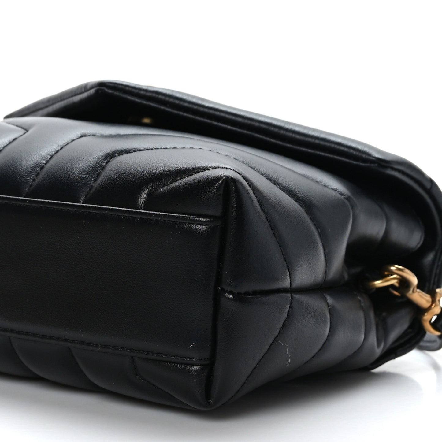 Calfskin Y Quilted Monogram Toy Loulou Crossbody Bag Black