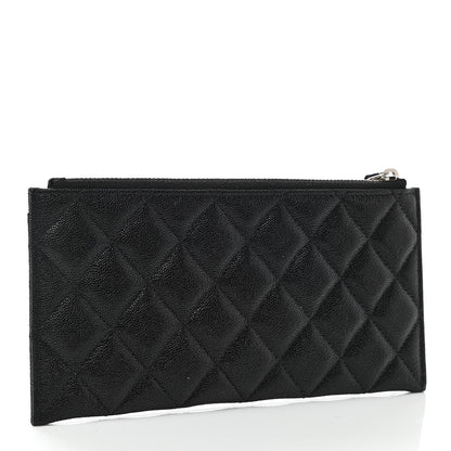 Chanel Caviar Quilted Classic Zip Boy Pouch Black 3 of 8