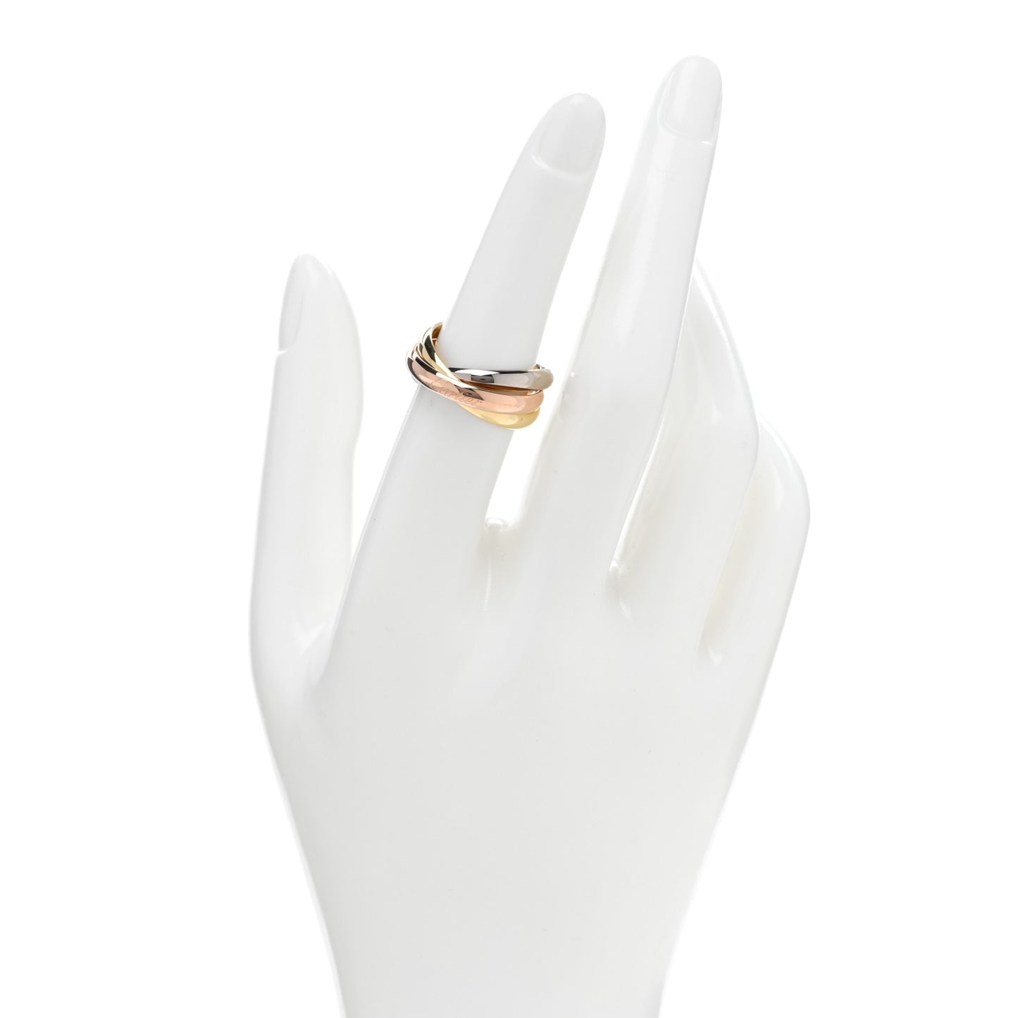 18K Pink Yellow White Gold Small Trinity Ring 53 6.25