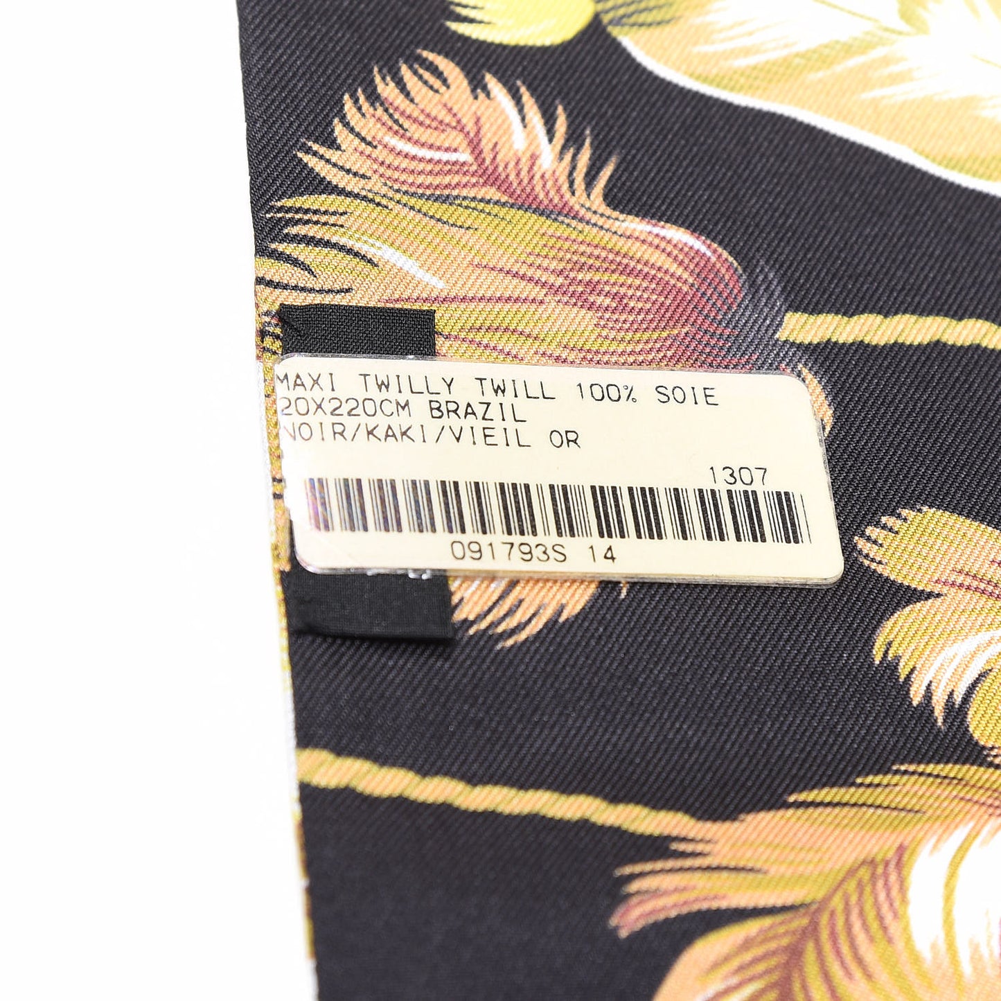 Silk Brazil Maxi Twilly Black Kaki Vieil