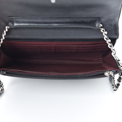 Chanel Lambskin Quilted Wallet On Chain WOC Black 5 of 15