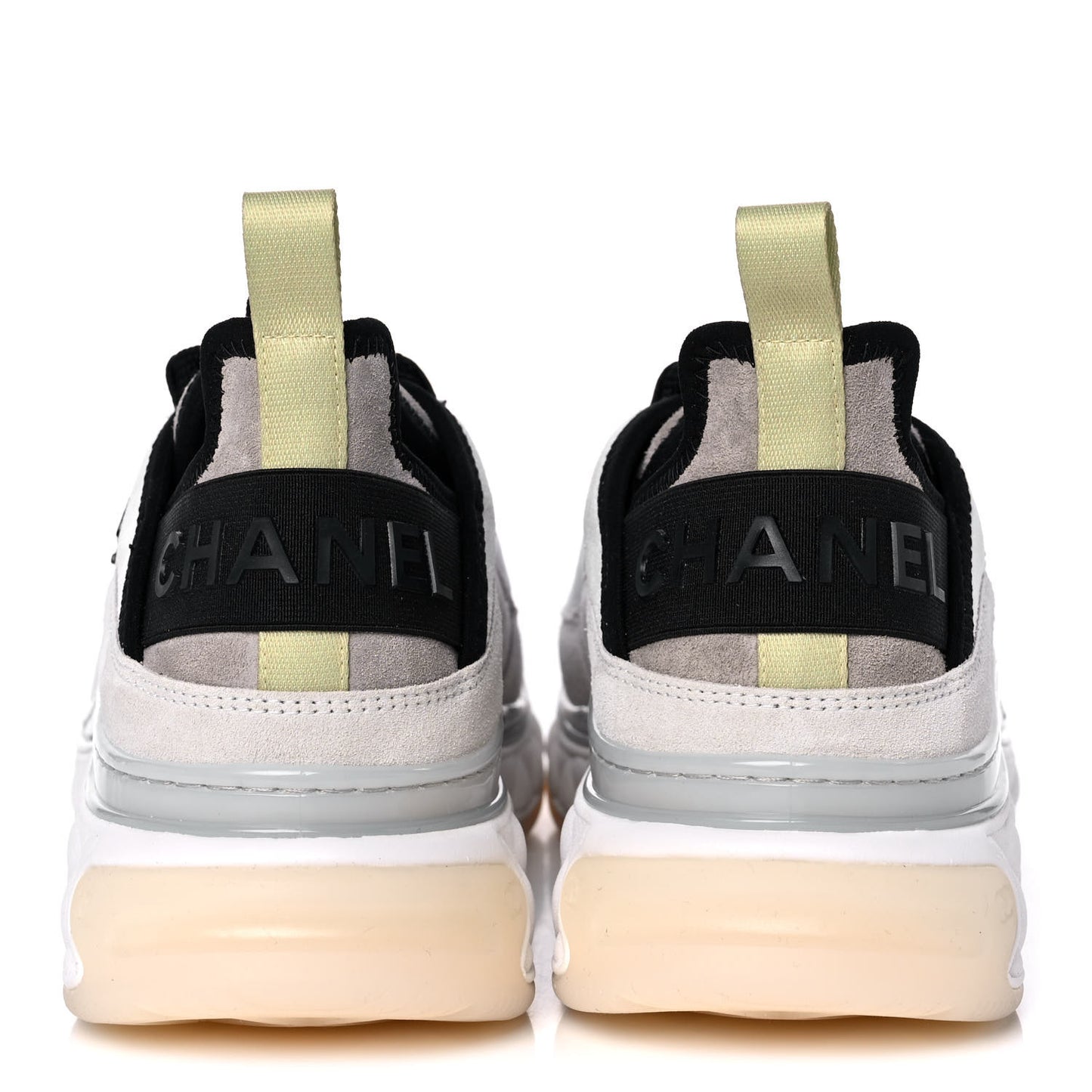 Fabric Suede Calfskin CC Sneakers 40 White Black