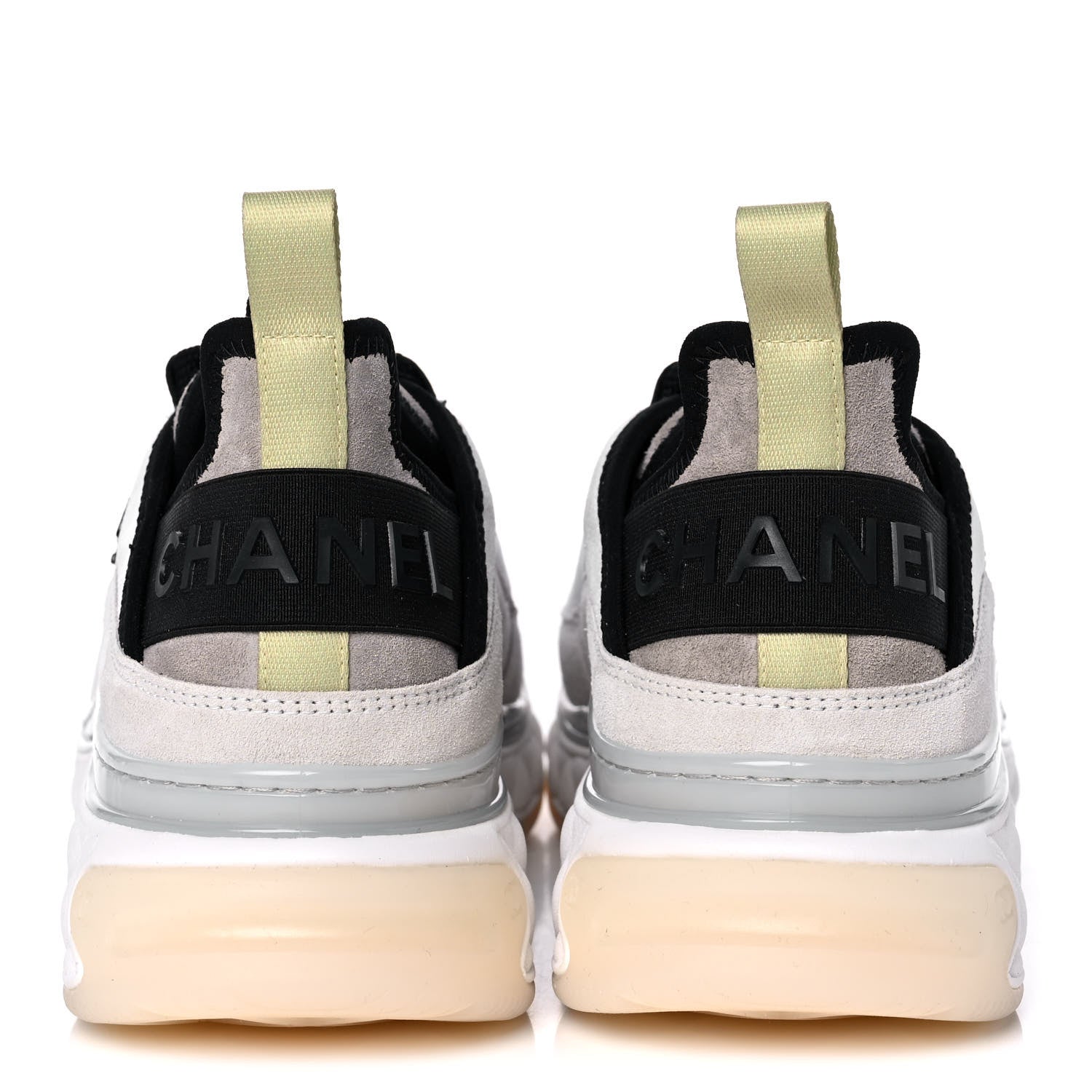 Chanel Fabric Suede Calfskin CC Sneakers 40 White Black 5 of 10