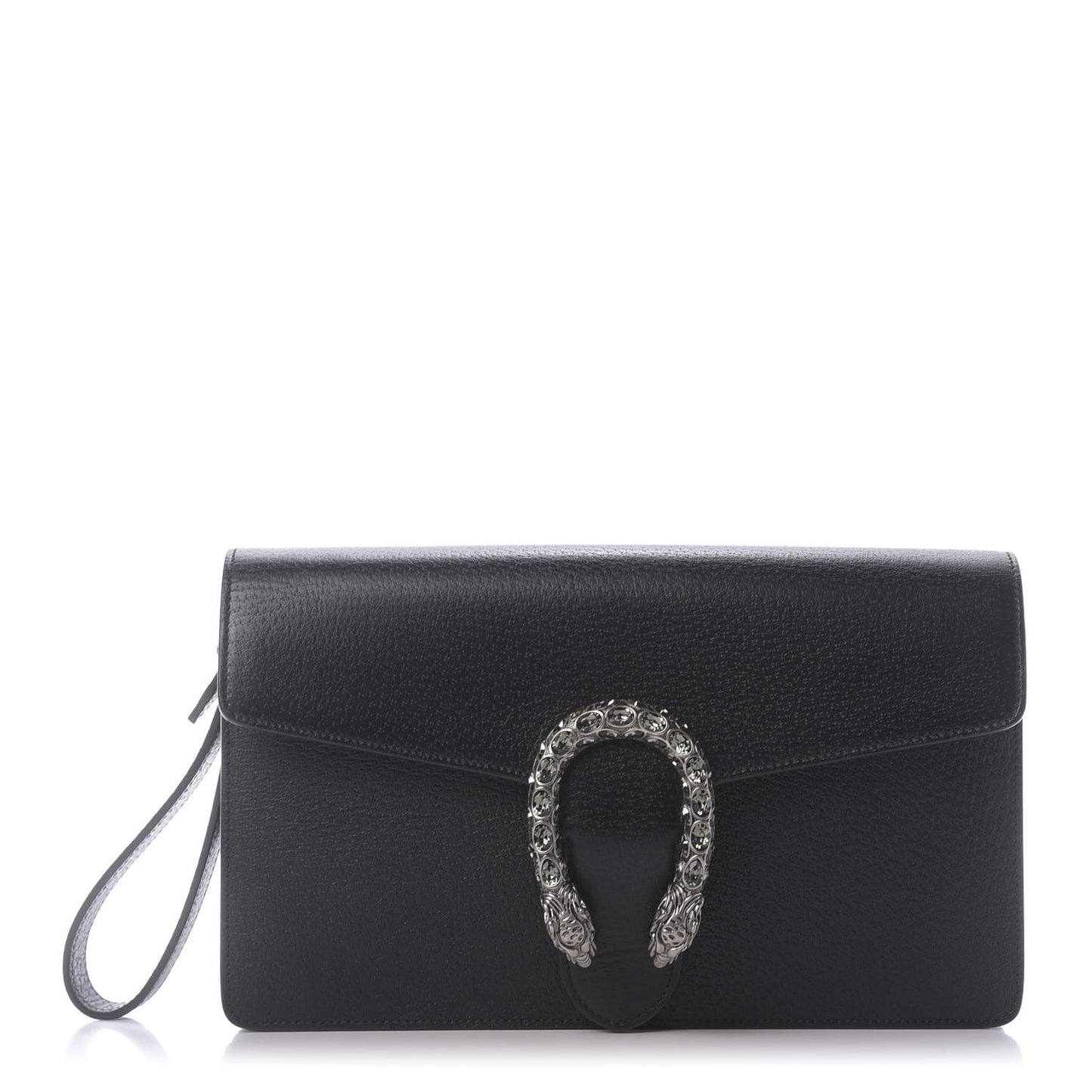 Dollar Calfskin Crystal Dionysus Clutch Wristlet Black Black Diamond