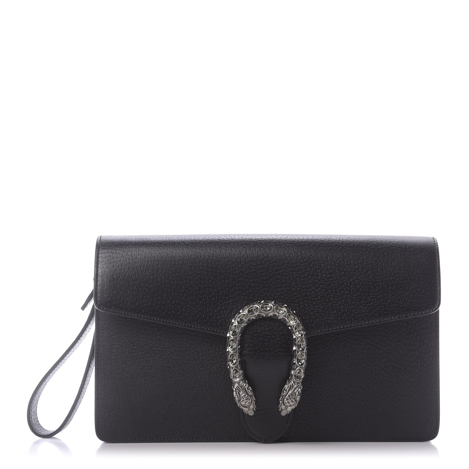 Gucci Dollar Calfskin Crystal Dionysus Clutch Wristlet Black Black Diamond 1 of 10