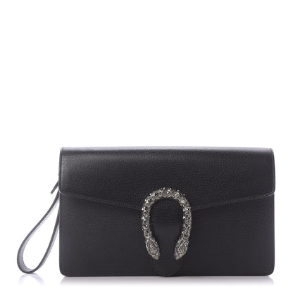 Gucci Dollar Calfskin Crystal Dionysus Clutch Wristlet Black Black Diamond 1 of 10