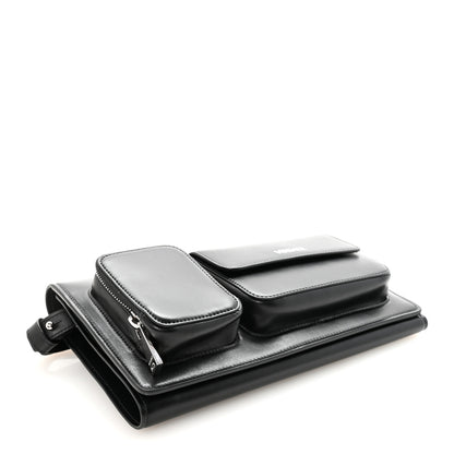 Versace Calfskin Trifold Document Case Clutch Black 4 of 7
